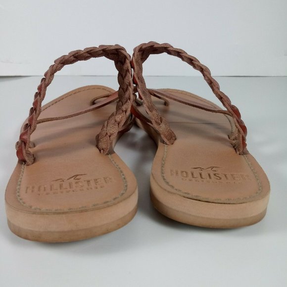 📢2/$20 Hollister Braided Strap Sandals Sz 6 Brown - Picture 7 of 15